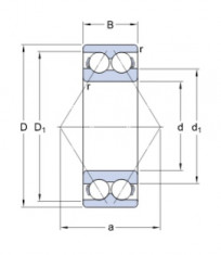 SKF 3314 A kuličkové ložisko s kosoúhlým stykem - N1