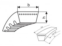 Variátorový řemen 17x5x606 Li - W16 630 Lw Gates Multi-Speed - N1