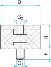 Silentblok typ 2 - 50x45 M12x37 - N1