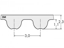 Řemen ozubený metráž 3M 9 mm - optibelt OMEGA Linear sklené vlákno - N1