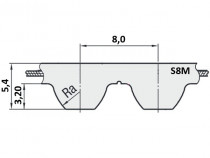 Řemen ozubený 440 S8M optibelt STD rukáv - N1