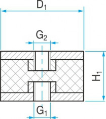 Silentblok typ 3 - 30x20 M6 - N1