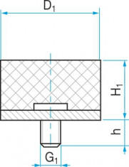Silentblok typ 4 - 50x9 M10x28 - N1