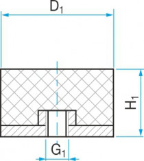 Silentblok typ 5 - 50x40 M10 - N1