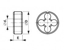 Závitová kruhová čelist HSS, Whitworthuv závit, 223211, W1 5/8 /241 158/ - N1
