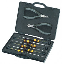 KNIPEX 00 20 18 ESD Pouzdro s kleštěmi pro elektroniku, 2x kleště, 6x šroubovák - N1