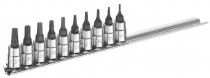 1/4" Sada zástrčných hlavic TORX na liště, 10dílná, EXPERT E030703 - N1