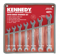 Sada klíčů maticové ploché průmyslové chrom - metrický 6-19 mm 7.dílná sada Kennedy - N1