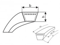 Variátorový řemen 50x22x2300 Li - HM 2390 Lw Rubena - N1