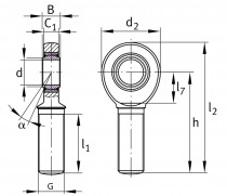 INA GAL 25-UK-2RS-A kloubová hlavice - N1