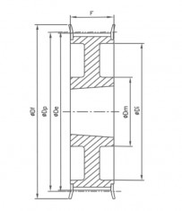 Řemenice TB 44 H 100 optibelt ZRS na Taper Lock - N1