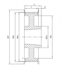 Řemenice TB 72 8M 20 optibelt ZRS na Taper Lock - N1