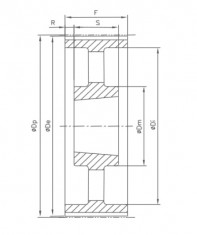 Řemenice TB 168 8M 85 optibelt ZRS na Taper Lock - N1