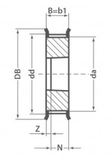 Řemenice TB 38 8MDC 21 optibelt ZRS DC na Taper Lock - N1