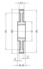 Řemenice TB 90 8MDC 21 optibelt ZRS DC na Taper Lock - N1