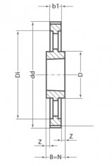 Řemenice TB 140 8MDC 36 optibelt ZRS DC na Taper Lock - N1