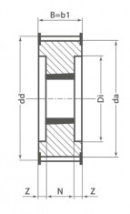 Řemenice TB 56 8MDC 62 optibelt ZRS DC na Taper Lock - N1