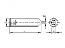 Šroub stavěcí s hrotem-inbus DIN 914 M3x4 pozink - N1
