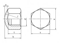 Matice uzavřená nízká DIN 917 M20x1,50 |06| bez PÚ - N1