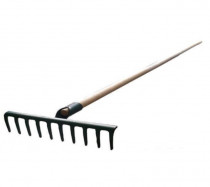 Hrábě kovové 10 zubů s násadou 150cm - N1