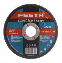 Řezný kotouč na kov 115x1,0x22,2 rovný, FESTA 22211 - N1