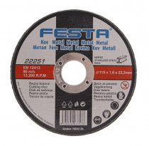 Řezný kotouč na kov 115x1,6x22,2 rovný, FESTA 22251 - N1