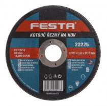 Řezný kotouč na kov 125x1,0x22,2 rovný, FESTA 22225 - N1