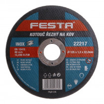 Řezný kotouč na kov 125x1,2x22,2 rovný, FESTA 22217 - N1