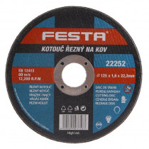 Řezný kotouč na kov 125x1,6x22,2 rovný, FESTA 22252 - N1