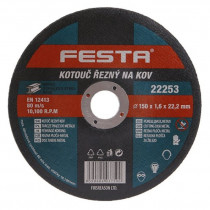 Řezný kotouč na kov 150x1,6x22,2 rovný, FESTA 22253 - N1