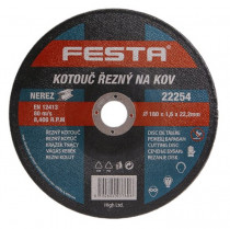 Řezný kotouč na kov 180x1,6x22,2 rovný, FESTA 22254 - N1