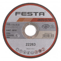 Řezný kotouč na kov 115x1,6x22,2 rovný INDUSTRY, FESTA 22263 - N1