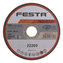 Řezný kotouč na kov 125x1,6x22,2 rovný INDUSTRY, FESTA 22269 - N1
