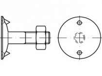 Šroub korečkový s maticí a podl. DIN 15237 M8x50 pozink - N1