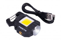 LED COB MINI nabíjecí svítilna 750lm IP44 s magnetem a karabinou, FESTA 37655 - N1