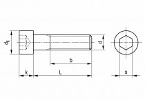 Šroub válcová hlava - inbus DIN 912 M12x1,50x65-12.9 - N1