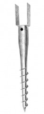 Zemní vrut "U" 101x60x100mm/60cm tl.4mm ZN - N1