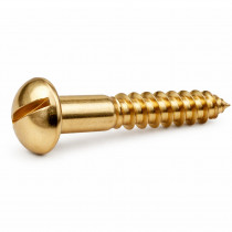 Vrut do dřeva půlkul.hl.drážka DIN 96 5x70 mosaz - N1