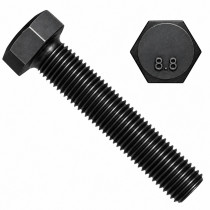 Šroub šestihranný celý závit DIN 961 M8x1,00x60-8.8 bez PÚ - N1