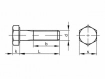 Šroub šestihranný částečný závit DIN 960 M8x1,00x40-8.8 bez PÚ - N1