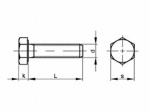 Šroub šestihranný celý závit DIN 961 M10x1,25x35-10.9 pozink - N1
