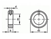 Stavěcí kroužek DIN 705A 8x16x8 pozink - N1