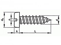 Šroub samořezný s drážkou DIN 7971C 2,2x9,5 pozink - N1