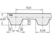 Řemen ozubený T10 780 25 Gates Synchro Power - N1