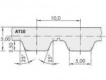 Řemen ozubený metráž AT10 16 mm - optibelt ALPHA Linear ocel - N1