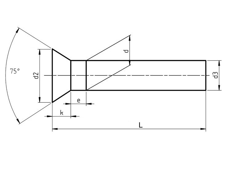 Nýt zápustná hlava DIN 661 5x32
